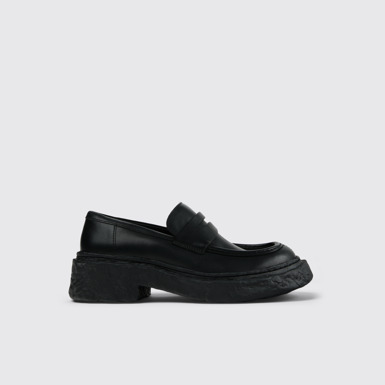 Side view of CAMPERLAB VAMONOS Black Leather Loafers
