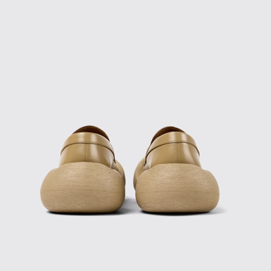 Back view of Caramba Beige Leather Loafers