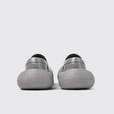 Back view of Caramba Gray Leather Loafers