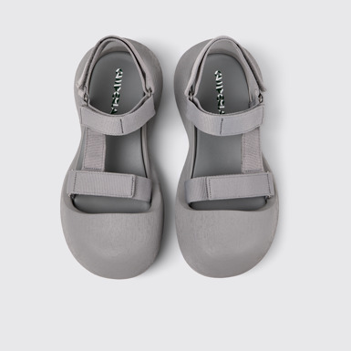Overhead view of Caramba Gray Recycled PET Sandals