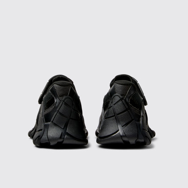 Back view of CAMPERLAB TORMENTA Black Textile Semi-Open Sneakers