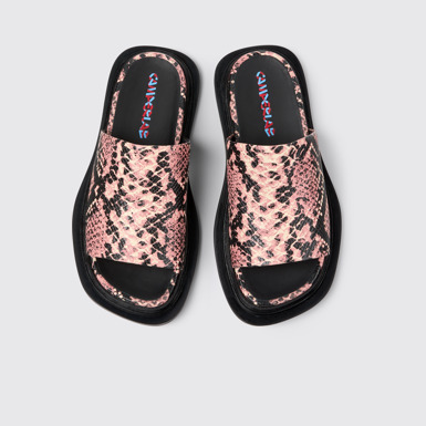 Overhead view of Nada Multicolor Leather Sandals