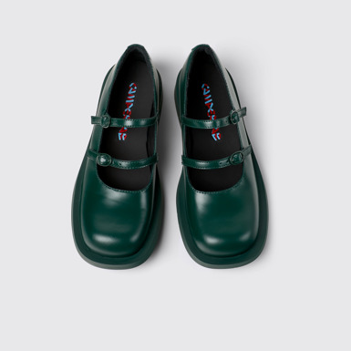 Overhead view of Mil 1978 Green Leather Mary Janes