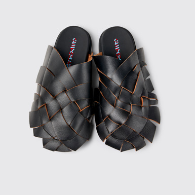 Overhead view of Brutus Sandal Black Leather Sandal