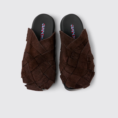Overhead view of Brutus Sandal Brown Nubuck Sandal