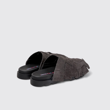 Back view of Brutus Sandal Gray Nubuck Sandal