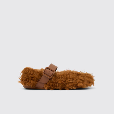 Side view of Wabi Brown recycled PET Mary Janes
