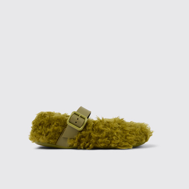 Side view of Wabi Green recycled PET Mary Janes