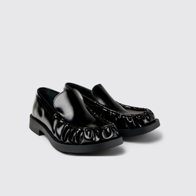 Front view of Mil 1978 Black Leather Loafers