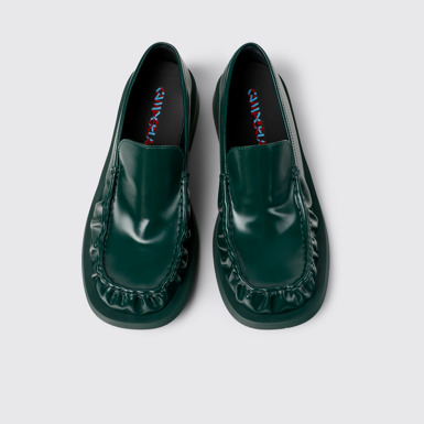 Overhead view of Mil 1978 Green Leather Loafers
