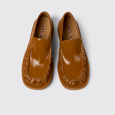 Overhead view of Mil 1978 Brown Leather Loafers