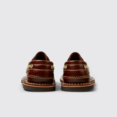 Back view of Eki Brown boat shoes