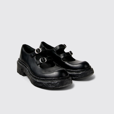 Front view of CAMPERLAB VAMONOS Black Leather Mary Janes