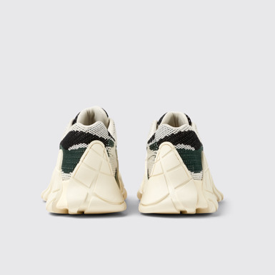 Back view of CAMPERLAB TORMENTA White-green textile sneakers