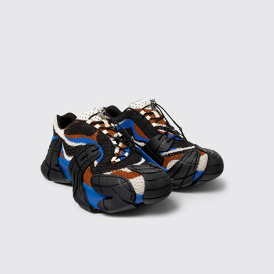 Front view of CAMPERLAB TORMENTA Blue-Black Textile Sneakers