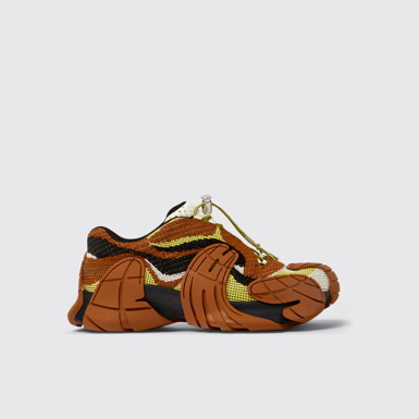 Side view of CAMPERLAB TORMENTA Brown-Green Textile Sneakers