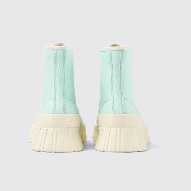 Back view of Roz Light green recycled cotton sneakers