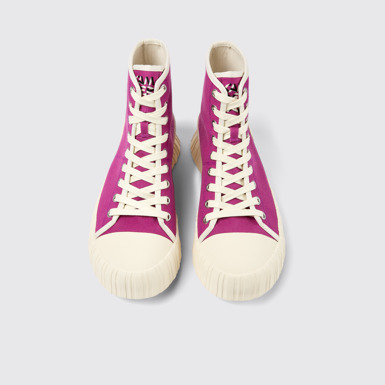 Overhead view of Roz Purple recycled cotton sneakers