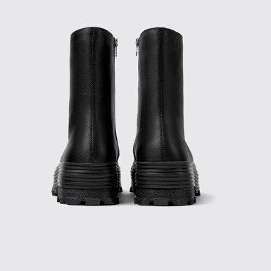 Back view of Traktori Black Leather Boots