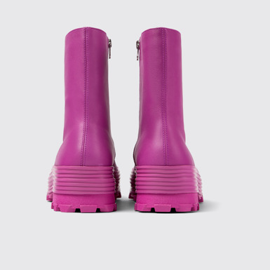 Back view of Traktori Purple leather boots