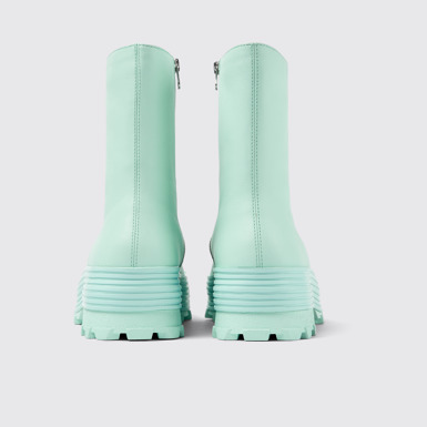 Back view of Traktori Light green leather boots