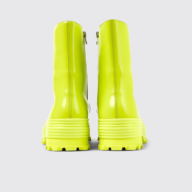 Back view of Traktori Green Leather Zip Boot