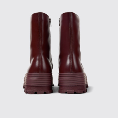 Back view of Traktori Burgundy Leather Boots