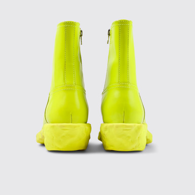 Back view of Venga Green Leather Zip Bootie