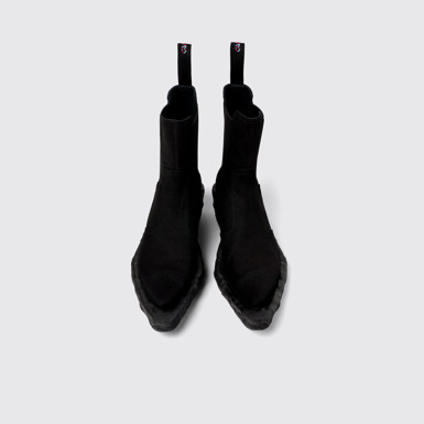 Overhead view of Venga Black Textile Chelsea Bootie