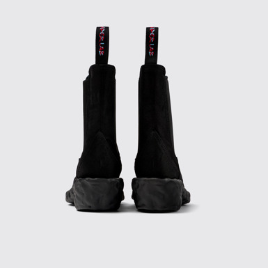 Back view of Venga Black Textile Chelsea Bootie