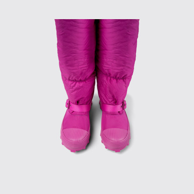 Overhead view of Traktori Purple padded high boots