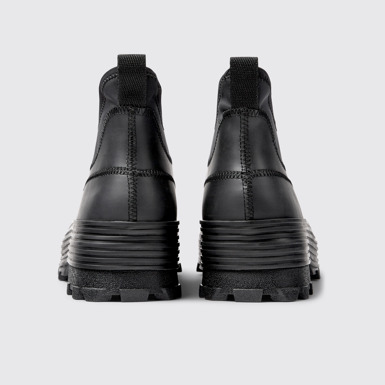Back view of Traktori Black ankle boots