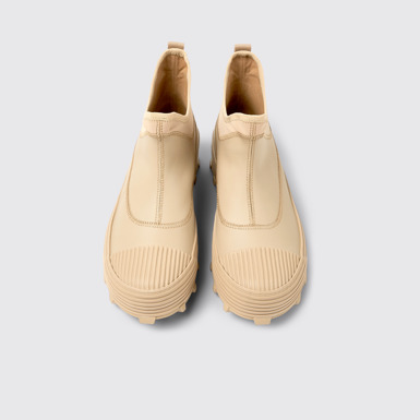 Overhead view of Traktori Beige ankle boots