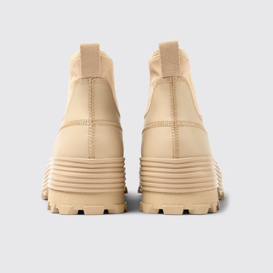 Back view of Traktori Beige ankle boots