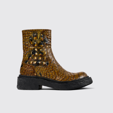 Side view of Vamonos Brown Leather Boots