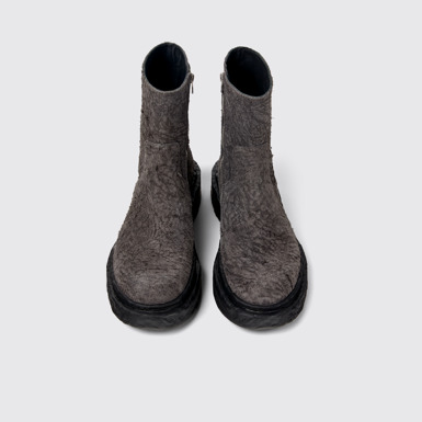 Overhead view of Vamonos Gray Nubuck Boots