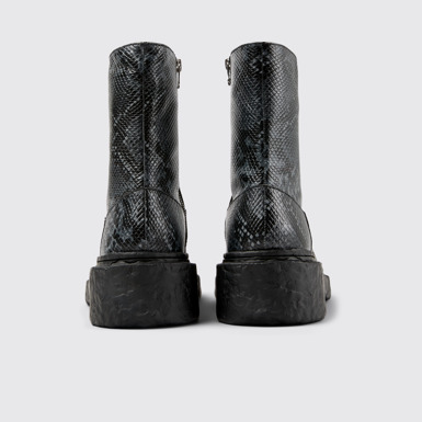 Back view of Vamonos Gray-Black Leather Boots
