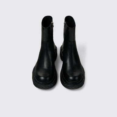 Overhead view of CAMPERLAB VAMONOS Black Leather Boots