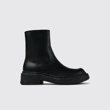 Side view of CAMPERLAB VAMONOS Black Leather Boots