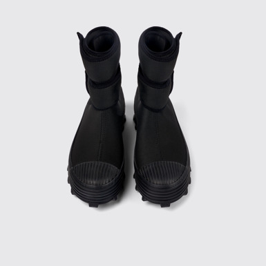 Overhead view of Traktori Black Textile Medium Boot