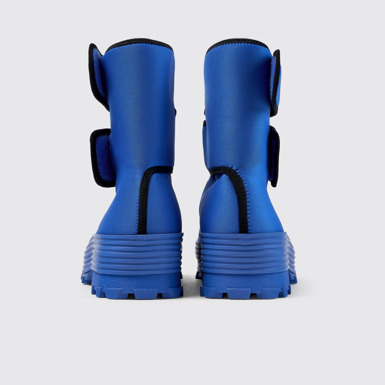 Back view of Traktori Blue Textile Medium Boot