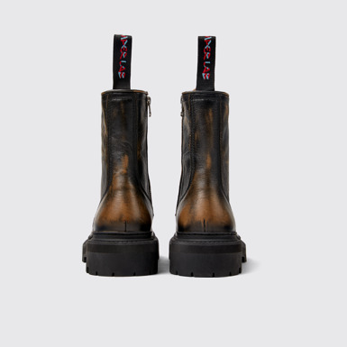 Back view of Eki Three-Toned Brushed Leather Boots