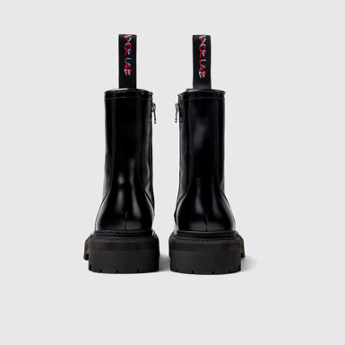 Back view of Eki Black Leather Boots