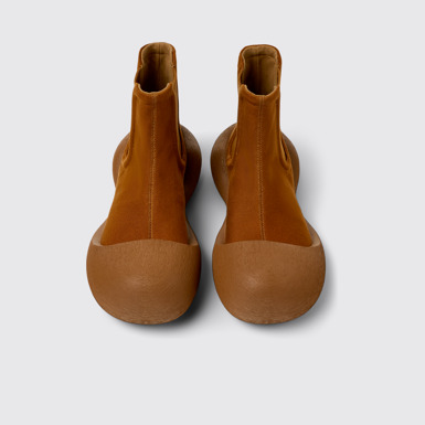 Overhead view of CAMPERLAB CARAMBA Brown TENCEL® Lyocell Ankle Boots