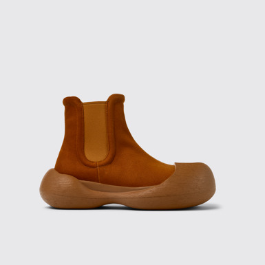 Side view of CAMPERLAB CARAMBA Brown TENCEL® Lyocell Ankle Boots