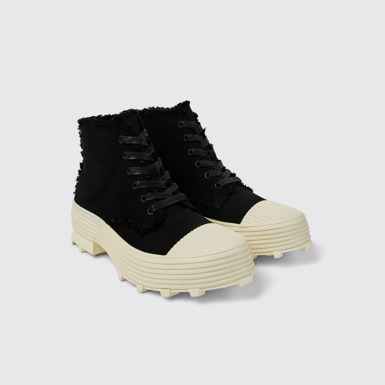 Front view of TRAKTORI Black TENCEL™ Boots