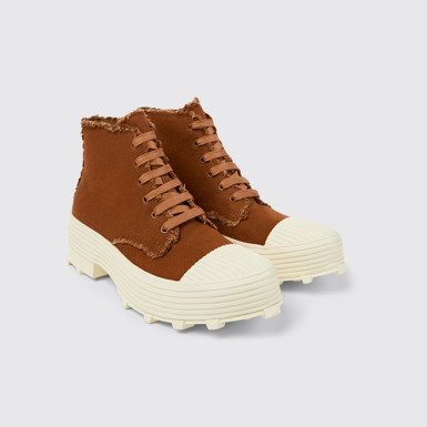 Front view of TRAKTORI Terracotta TENCEL™ Boots