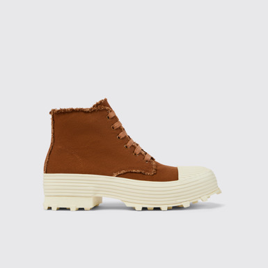 Side view of TRAKTORI Terracotta TENCEL™ Boots