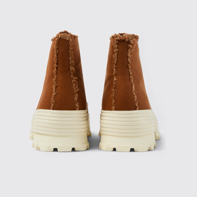 Back view of TRAKTORI Terracotta TENCEL™ Boots