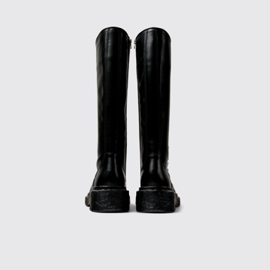Back view of CAMPERLAB VAMONOS Black Leather High Boots